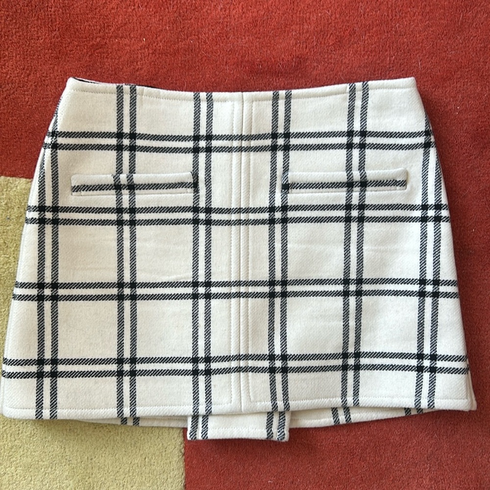Courreges plaid wool mini skirt, 42